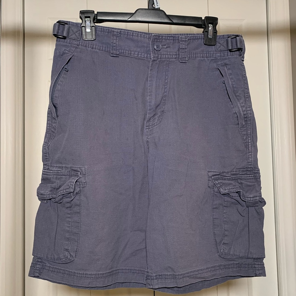 Men’s Goodfellow Cargo Shorts 32W Navy Blue Worn and Washed